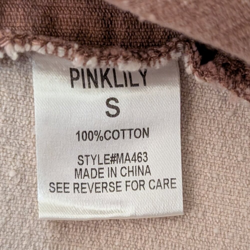 🧨🧨Pink Lily Corduroy Button Down Shirt Size Small - Picture 14 of 15